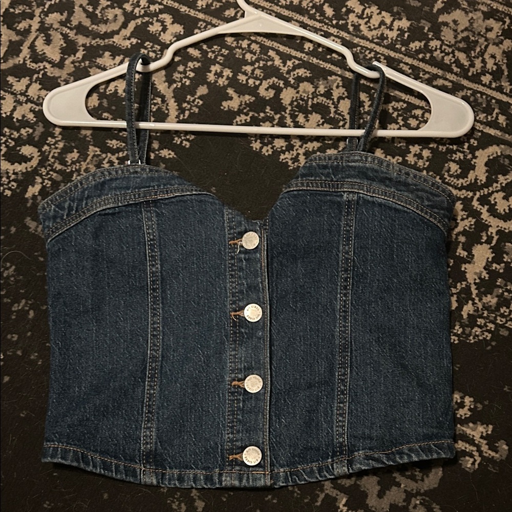 Classic Denim Blue Crop Top